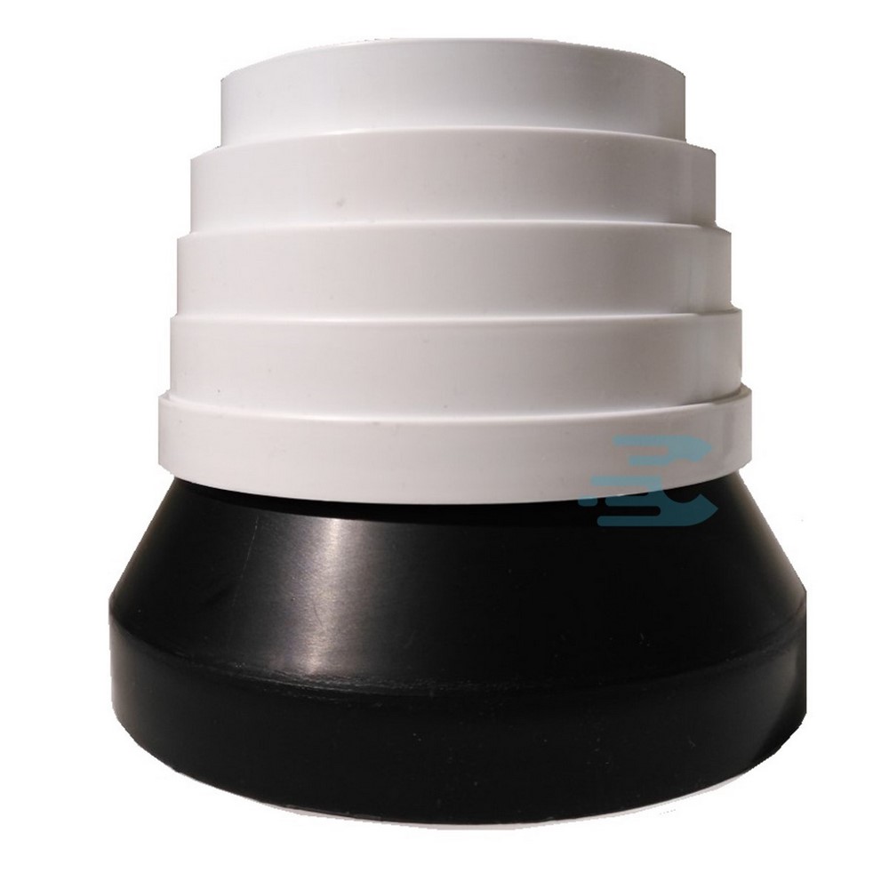 Riduzione doppia tubazione cappa da 150-120-100 nero plastica